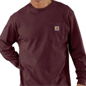 Never worn, perfect condition. Carhartt Burgundy Pocket Long Sleeve Tee